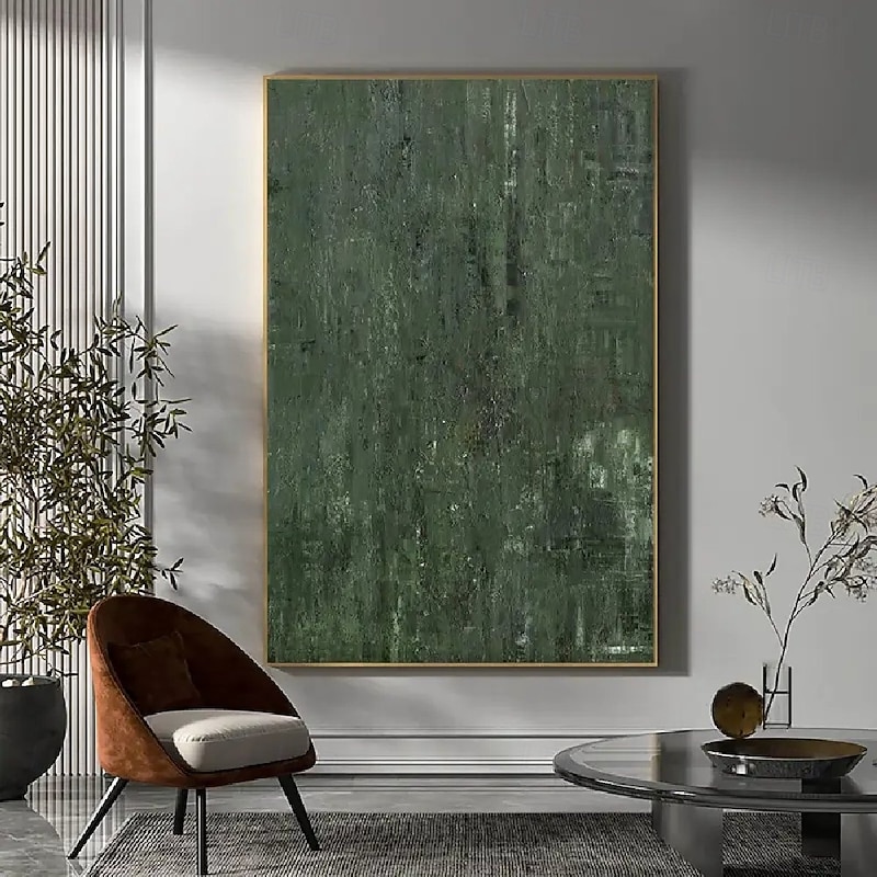 Large Green oil painting handmade Wall Art 100% Handmade Oil Painting Abstract Oil PaintingTropical  oil painting modern paintings Wall Art Modern Green artwork for Room Decor3
