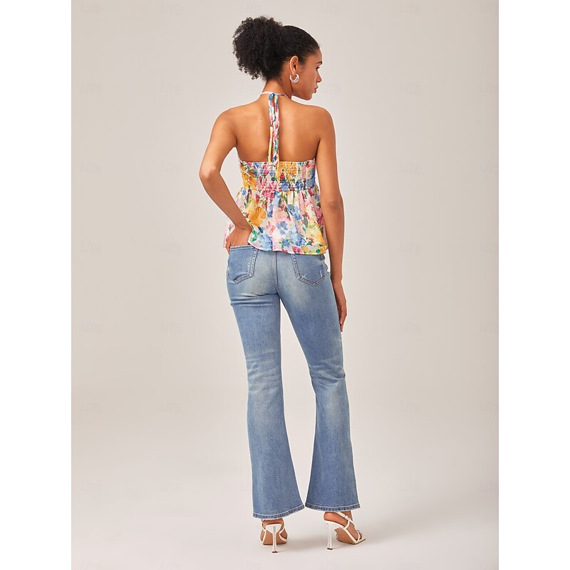 Floral Prints Halter Tanktop4