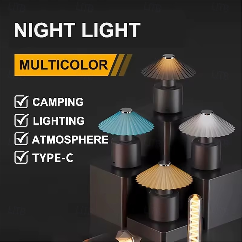 Desk Lamp Touch Switch Night Light Creative Desk Lamp Romantic Bedroom Bedside Lamp Sleep Light Living Room Bedroom Lighting Usb Charging   1PC2