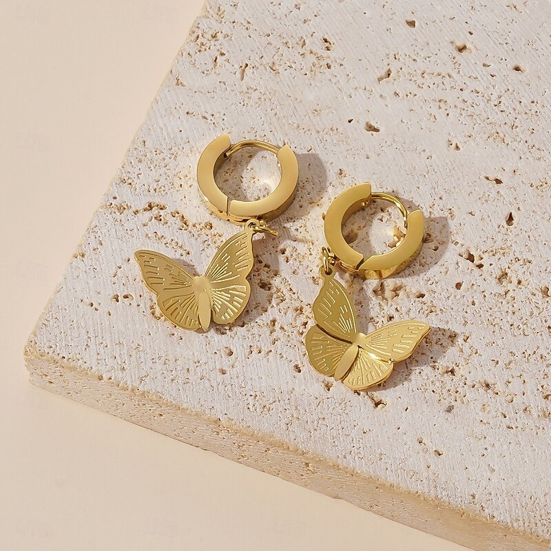 Butterfly Drop Earrings for Women, Gift for Her, Lightweight Elegant Fairycore Jewelry for Mom, Wife, Girlfriend on Mother's Day, Valentine's Day, Christmas, Anniversary, Birthday