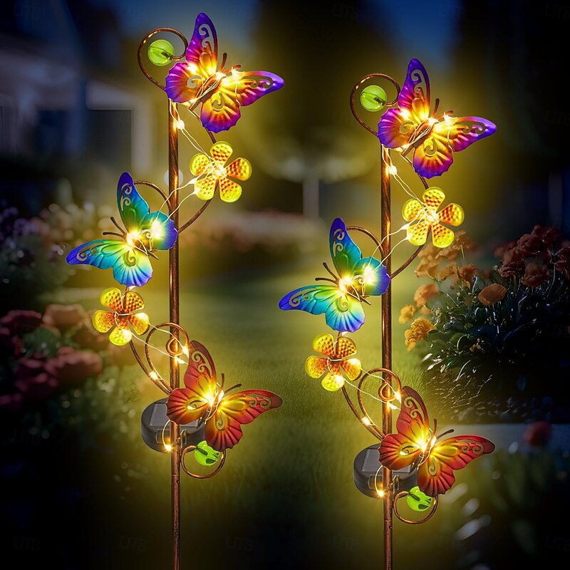 1 Pc Outdoor Solar Butterfly Lights Grounds Plug in Light Courtyard Garden Lights Lawn Path Landscape Light Wedding Festival Atmosphere Decorative Light2