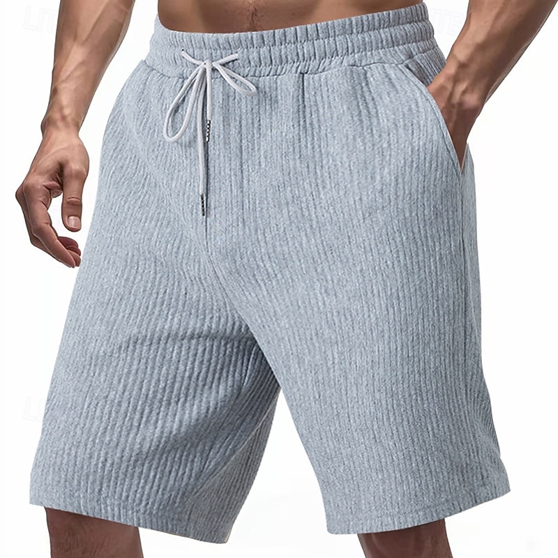 Men's Sweat Shorts Shorts Bermuda shorts Running Shorts Casual Shorts Drawstring Elastic Waist Plain Comfort Sports Short Yoga Daily Gym Athleisure Black White Micro-elastic