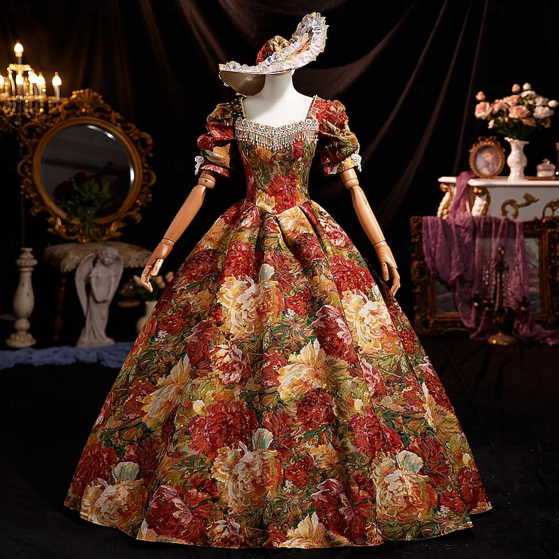 18th Century Marie Antoinette-Inspired Rococo Ball Gown  Victorian Elegance with American Colonial Flair