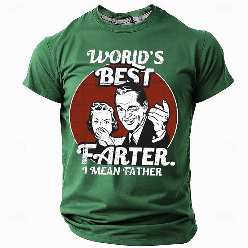 Mens Funny T-Shirt World's Best Farter I Mean Father Dad Joke Short Sleeve Graphic Tee3