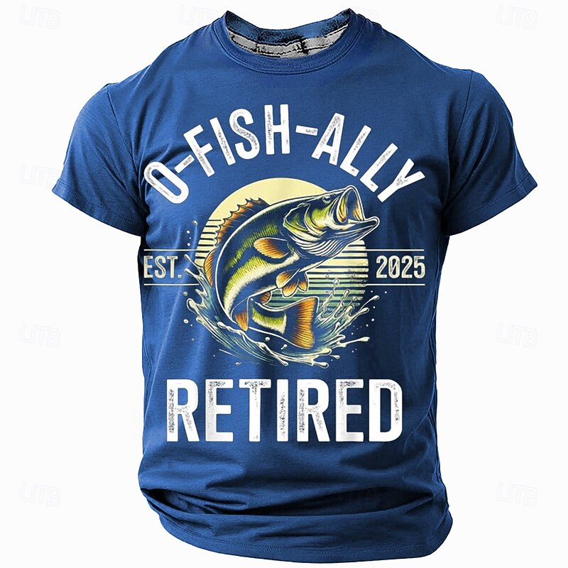 Mens Fishing T-Shirt O-FISH-ALLY Retired Est 2025 Graphic Tee3