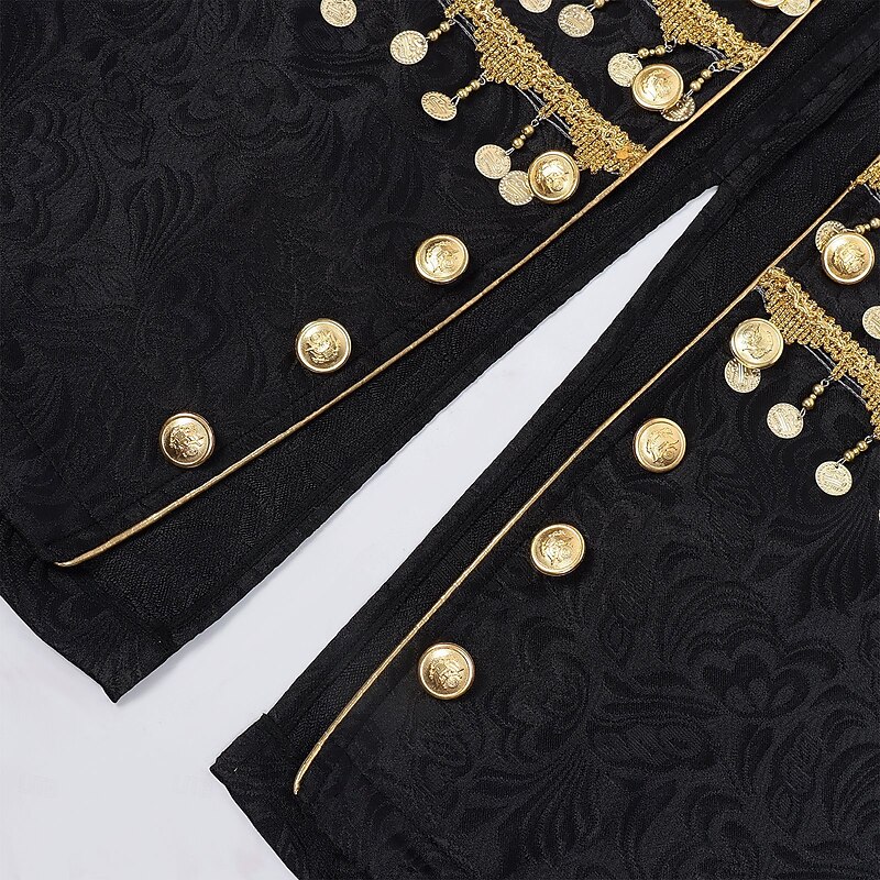 Retro Vintage Rococo Medieval Coat Circus Jacket Fancy Dress Men's Royal Halloween Carnival Masquerade Party LARP Ren Faire Adults' Coat4