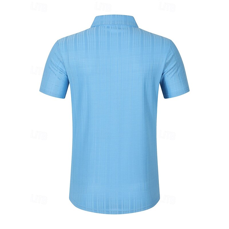 Men's Shirt Summer Shirt Casual Shirt Beach Shirt Button Up Shirt Black White Navy Blue Sky Blue khaki Short Sleeve Plain Lapel Vacation Hawaiian Buttons Clothing Apparel Polyester Fashion Casual3