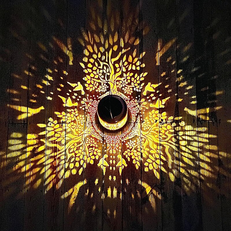 Tree of Life Outdoor Solar Hanging Lanterns Waterproof LED Solar Lights Metal Decorative Lanterns for Garden, Patio, Courtyard, Backyard, Yard Decor Unique Tree of Life Gifts for Women