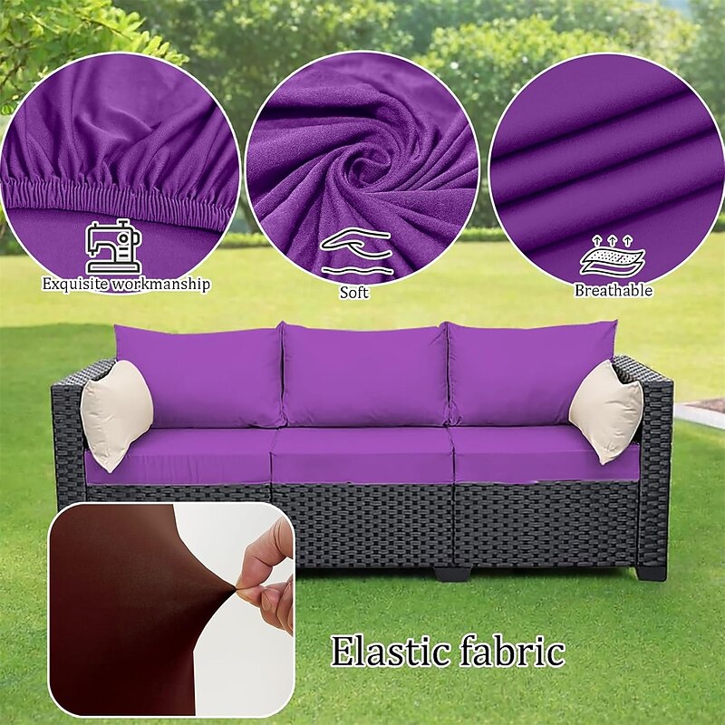 Outdoor Patio Cushion Covers, Stretch Fit Garden Furniture Seat Covers, Polyester Replacement for Patio, Balcony & Indoor Chairs2