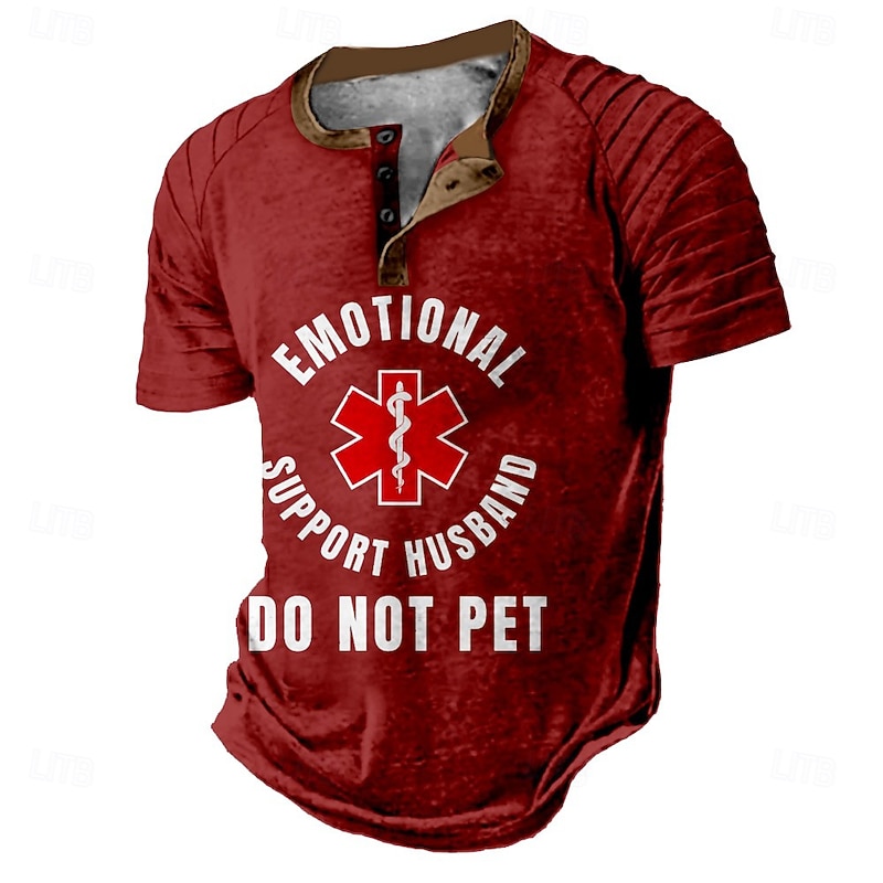 Men's Funny Slang Henley Shirt Raglan T Shirt Short Sleeve T shirt Henley Shirt Fashion Designer Casual Vacation Street Casual Black Red Blue Summer Spring Clothing Apparel S M L XL XXL XXXL