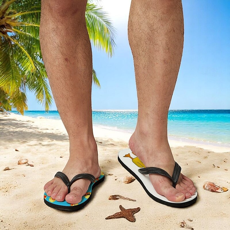 Men's Duck Printed Flip Flops – Fun & Casual Style for Beach Walks, Outdoor Summer Parties & Poolside Lounging3