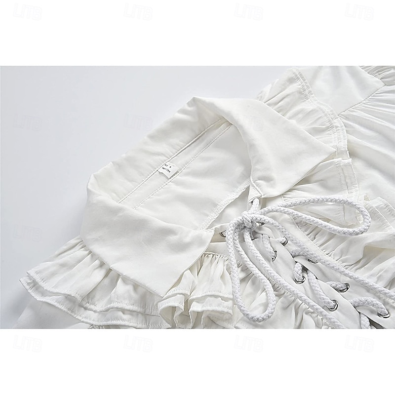 Retro Vintage Medieval Renaissance Blouse / Shirt Vampire Pirate Solid Color Fancy Dress Men's Fantasy Royal Halloween Carnival Masquerade Party LARP Ren Faire Adults' Shirt All Seasons4