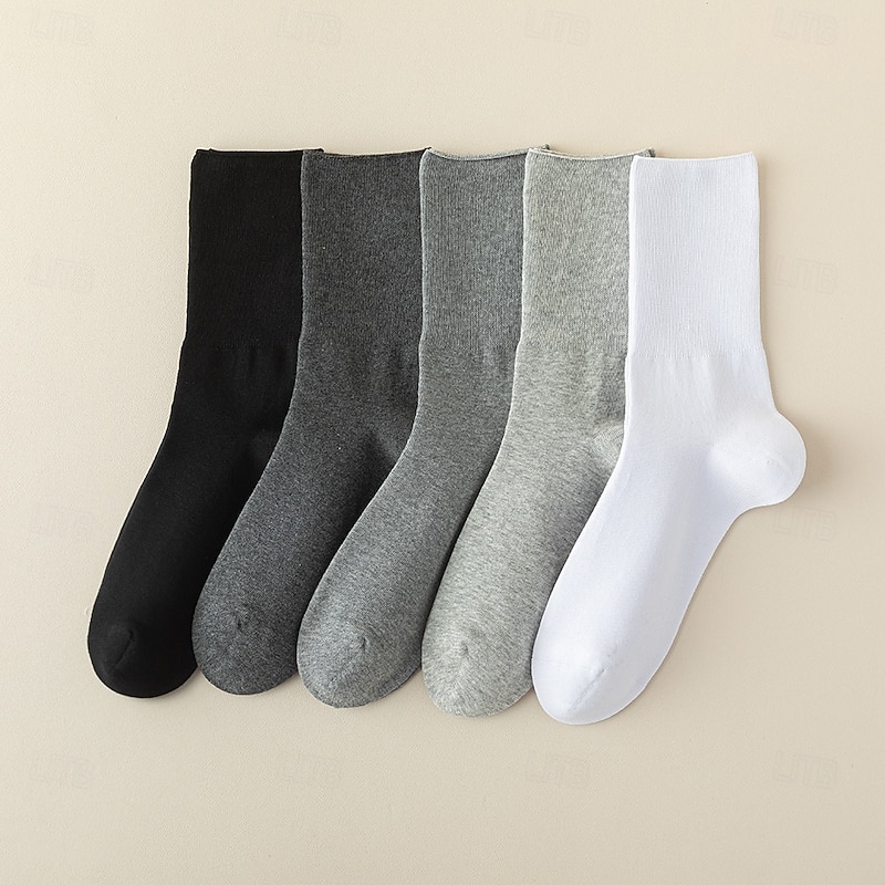 Men's 1 Pair Socks Black White Color Solid Color School Formal Vacation Medium All Seasons Daily Casual