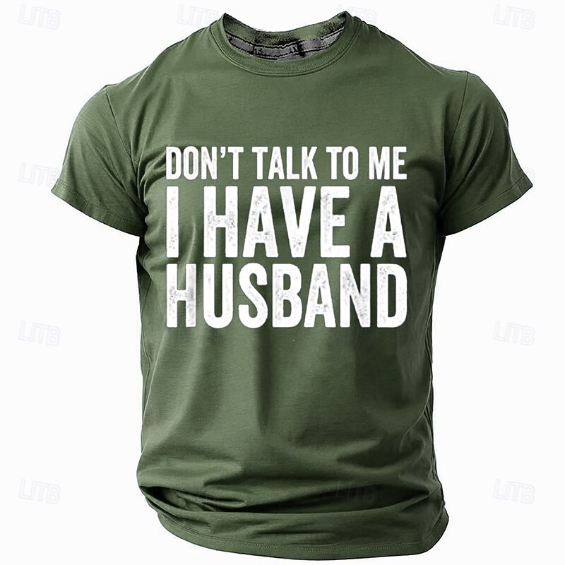 Men's Funny Husband T Shirt Short Sleeve T shirt 3D Print Crew Neck Shirt Fashion Daily Basic Street Casual Daily Black Red Blue Summer Spring All Seasons Clothing Apparel S M L XL XXL XXXL