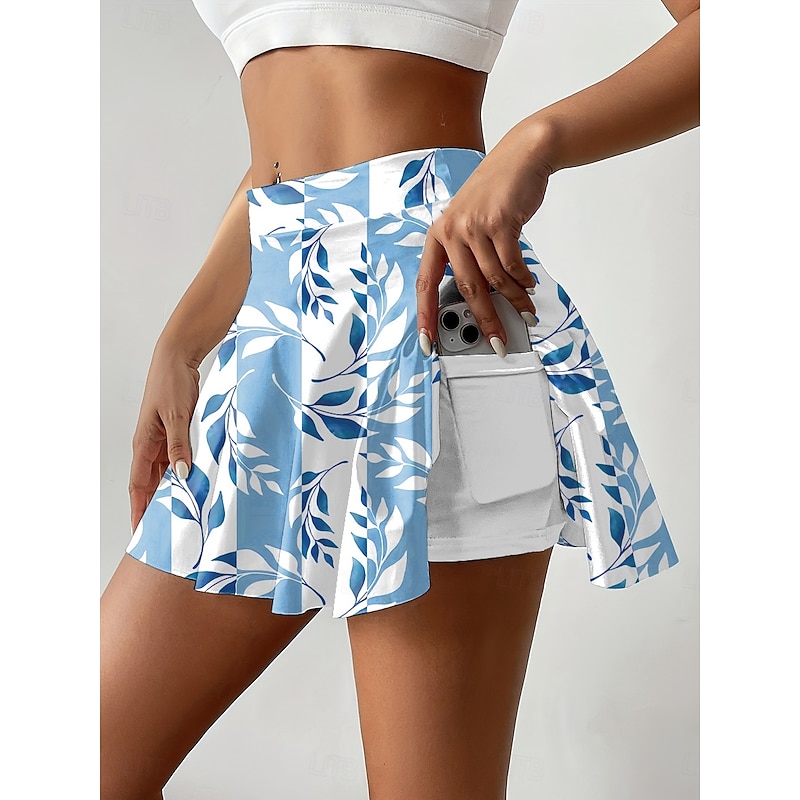 Women's Short Skirt culottes Slim Fashion Casual Mini High Waist Skirts Graphic Floral Stretchy Daily Amethyst Blue Green Khaki Summer Knit Polyester