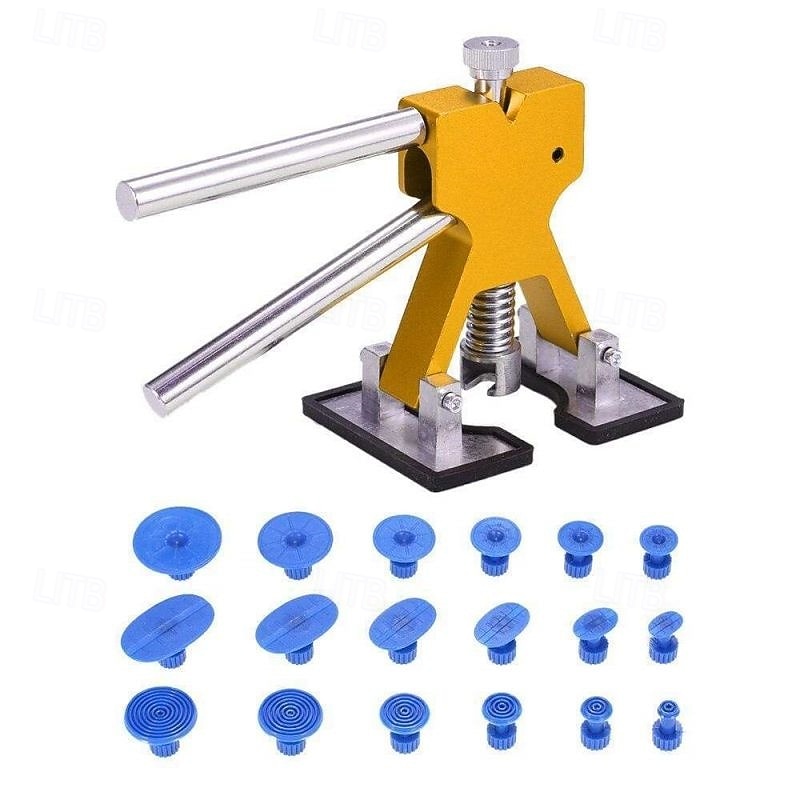 Dent Puller Kit, Professional Car Paintless Dent Removal Kit with Golden Lifter, Bridge Puller, Suction Cup for Repairs 96% of Car Dents, Dent Puller Tools for Car Hail Damage DIY Repair3