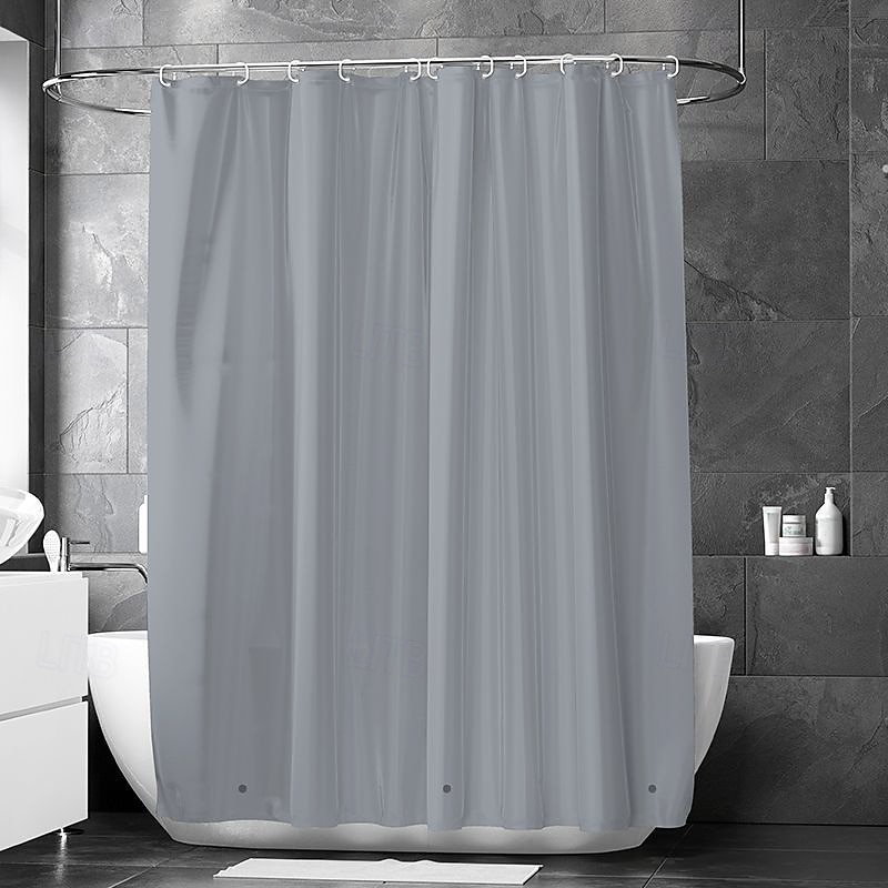 Shower Curtain PEVA Waterproof Mould Proof&Mildew Resistant Bathroom Curtains with Hooks Easy Installation Quick-Drying 180cm*180cm(70"*70")3