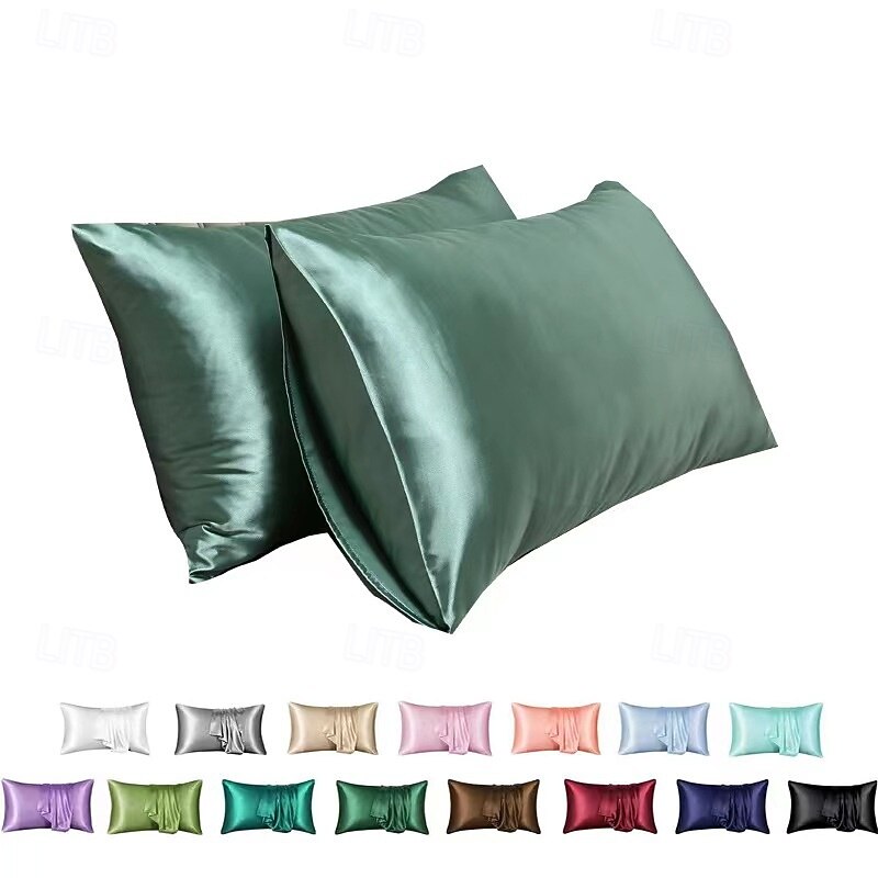 Imitation Silk Solid Color Pillowcase Envelope Pillowcase