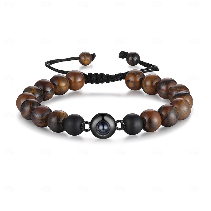 Personalized Photo Projection Bracelet Custom Best Gift for Dad, Husband, Grandpa or Boyfriend, Unique Men's Jewelry for Father's Day, Birthday, Anniversary, Christmas, Valentine's Day3