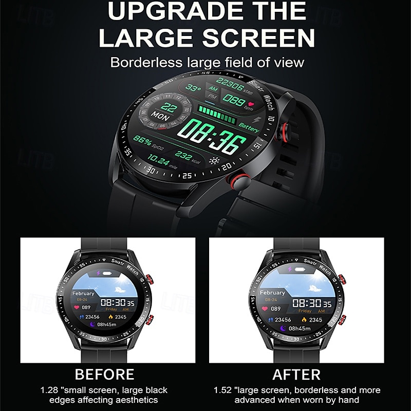 Smart Watch for Men, ECGPPG Bluetooth Call Laser Health, Blood Pressure Fitness, Sports Waterproof, Long Battery Life2
