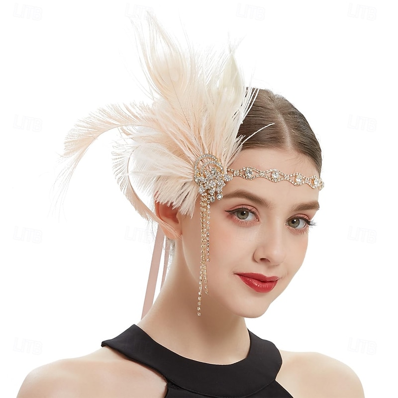 The Great Gatsby Flapper Headband The Great Gatsby Feather Retro Sparkling Glitter Fancy Dress Women's Carnival Valentine's Day Masquerade Party Evening Wear Masquerade Festival Adults' Headwear All2