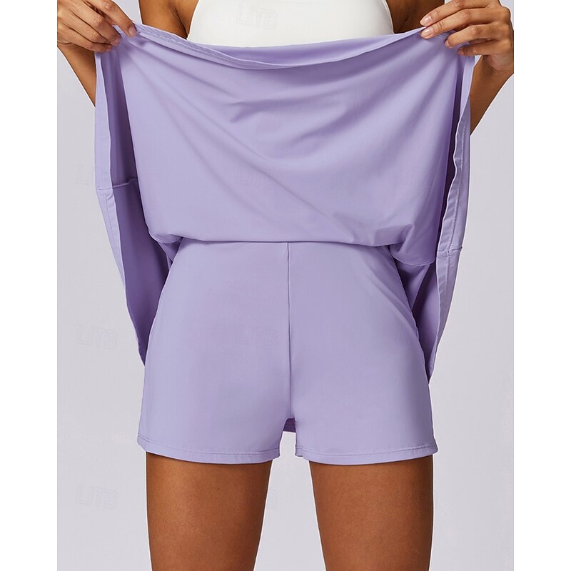 Women's Solid Colored Tennis Skirts Tennis Skirts with Shorts Pleated UPF50+ Quick Dry Tennis Golf Pickleball Bottoms Black Pink Blue Tennis Clothing2