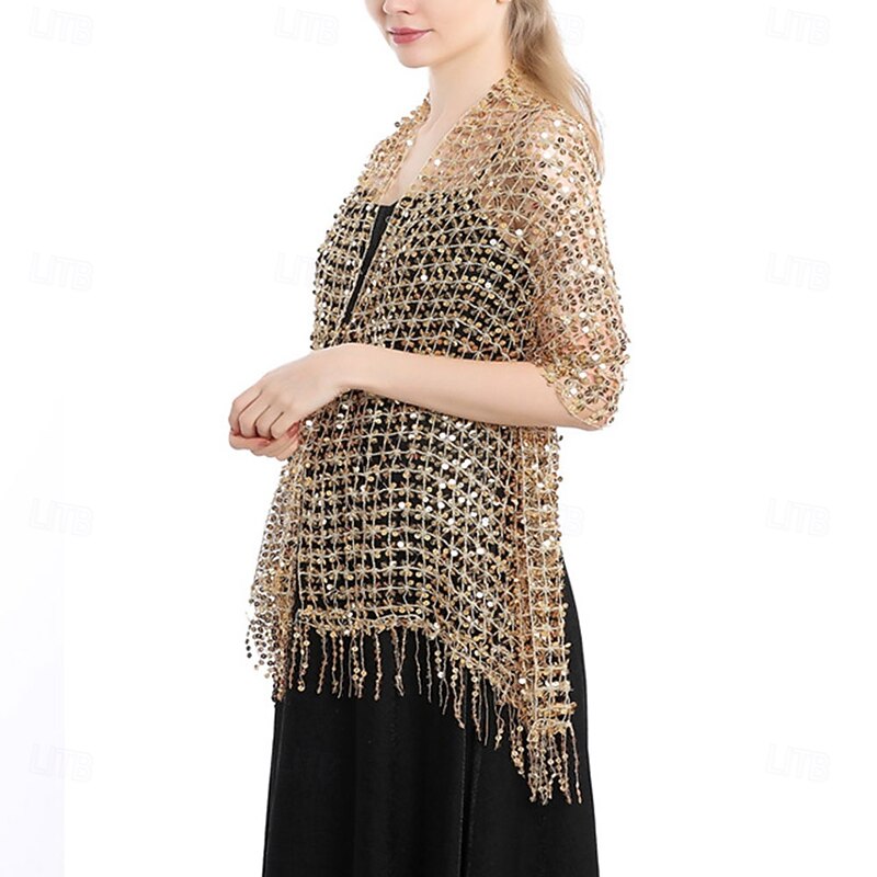 Women's Wrap Elegant Sun Protection Short Sleeve Sequined Wedding Wraps With Pure Color For Wedding Summer3