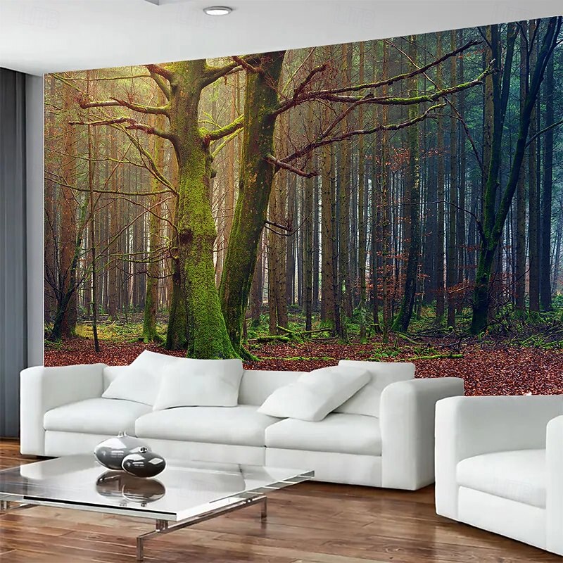 Forest Plant Scenery Hanging Tapestry Wall Art Large Tapestry Mural Decor Photograph Backdrop Blanket Curtain Home Bedroom Living Room Decoration4