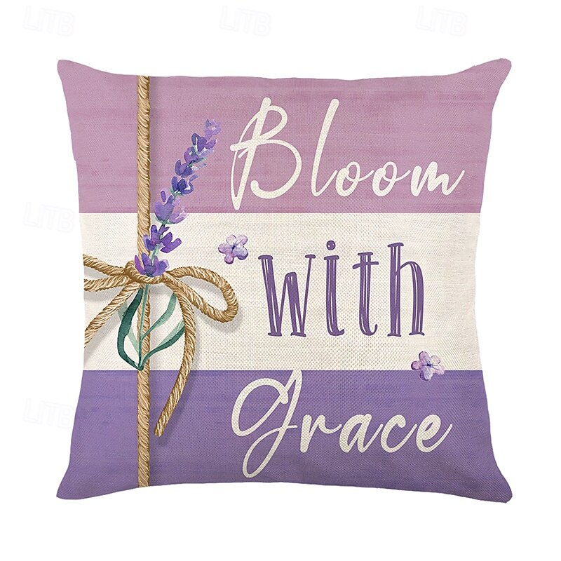 Summer Lavender Decorative Toss Pillows Cover 4PC Soft Square Couch Cushion Case Pillowcase for Bedroom Livingroom Sofa Chair3