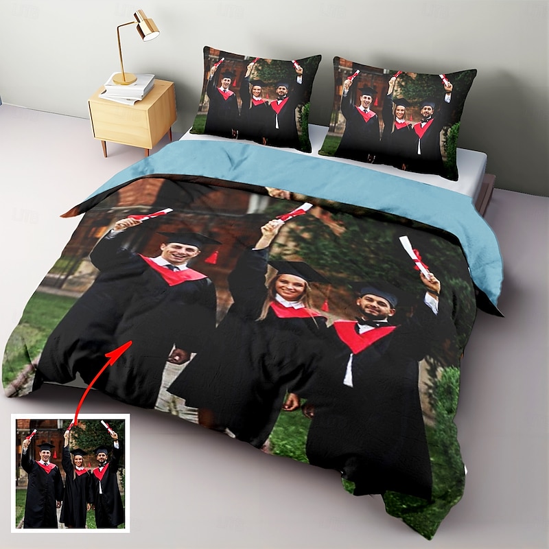 Custom Photo Customized Bedding Duvet Cover Best Graduation Gift Printed Bedding Set Custom Bedroom Holiday Gift For Friends,Lovers2