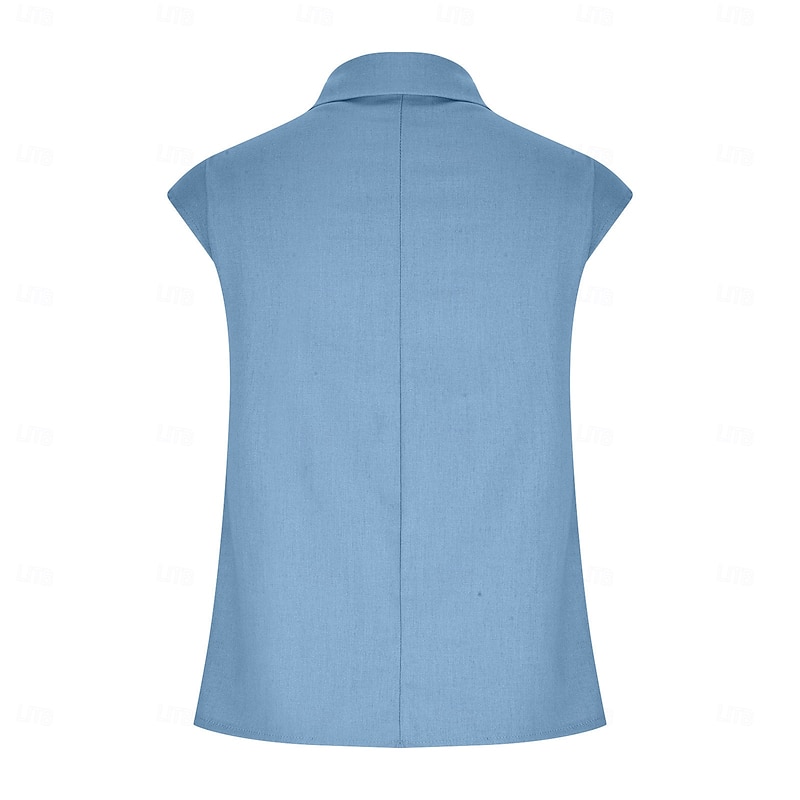 Women's Cotton Linen Camisole Tank Top Solid Color Elegant Stylish Casual Sleeveless V Neck Regular Tops Daily Holiday White Pink Blue Green Summer Spring4