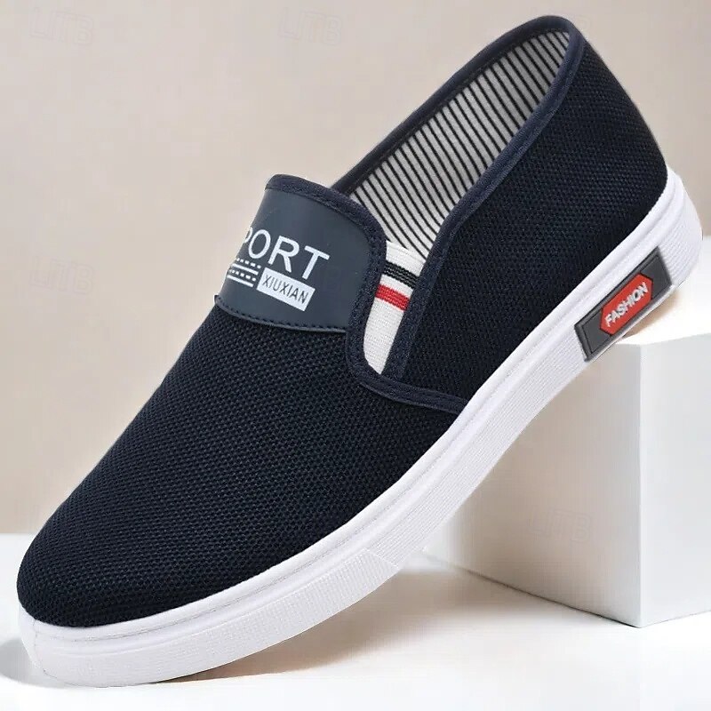Men's Mesh Slip-On Sneakers – Breathable Lightweight Casual Shoes for Summer, Beach Walks and Everyday Comfort