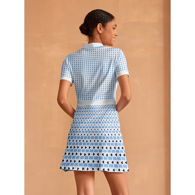 Women's Golf Dress Blue Sleeveless Dress Ladies Golf Attire Clothes Outfits Wear Apparel2