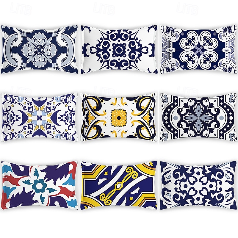 Retro Pillowcases, Classical Elegant Flannel Twill Imitation Pillowcases, Home Bedding, Printed Satin, New Chinese Style Pillowcases