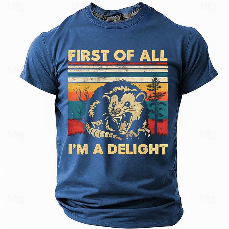 Men's Animal Funny T Shirt Short Sleeve T shirt 3D Print Crew Neck Shirt Fashion Daily Casual Street Casual Daily Black Red Blue Summer Spring All Seasons Clothing Apparel S M L XL XXL XXXL3