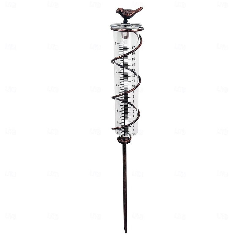 Rain Gauge Outdoor Metal Rainwater Collector, 7L Decorative Bird Rain Meter for Garden Yard Lawn, Rain Measurement Tube for Outdoor Weather Monitoring3