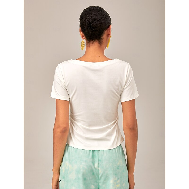 Waist Cinching Off Shoulder Arc Knit Top2