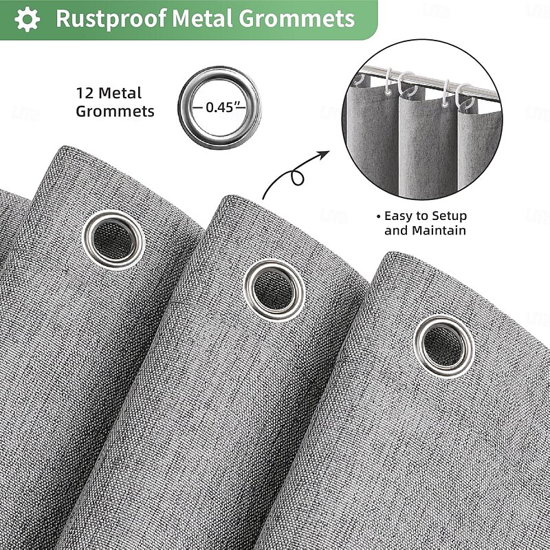 Thick Linen Fabric Shower Curtain, Heavy Duty Luxury Decorative Shower Curtains for Bathroom and Bathtubs, Classic Hotel Spa Quality Design, Waterproof & Washable2