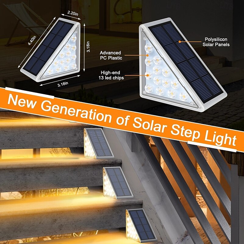 2/4/6 Pcs Solar Step Lights Outdoor Waterproof IP65 Garden Lights Garden Stairs Deck Steps Front Porch Terrace Outdoor Lighting Decoration4