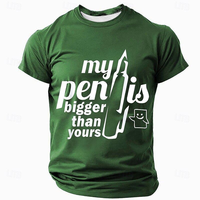 Men's Adult Humor T Shirt Short Sleeve T shirt 3D Print Crew Neck Shirt Fashion Daily Basic Street Casual Daily Black Red Blue Summer Spring All Seasons Clothing Apparel S M L XL XXL XXXL4