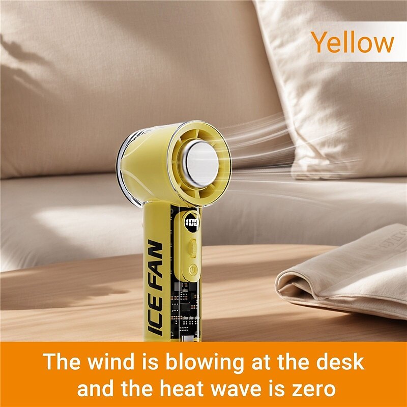 Portable Handheld Fan with 100-Speed Adjustment, LED Display, AI Temp Control, 3000mAh Battery, USB Rechargeable Mini Fan, 12000RPM Quiet Motor, Compact Design for Travel & Summer3
