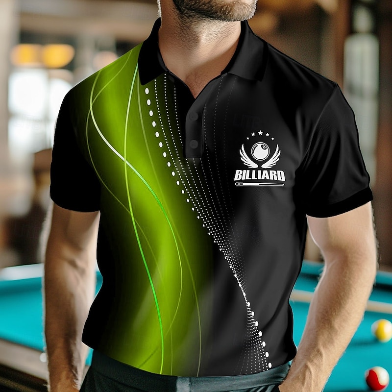 Men's Abstract Geometic Polo Short Sleeve Polo Shirts Collared Shirts Business Casual School Outdoor Athleisure Daily Wear 3D Print Summer Red Blue Purple3