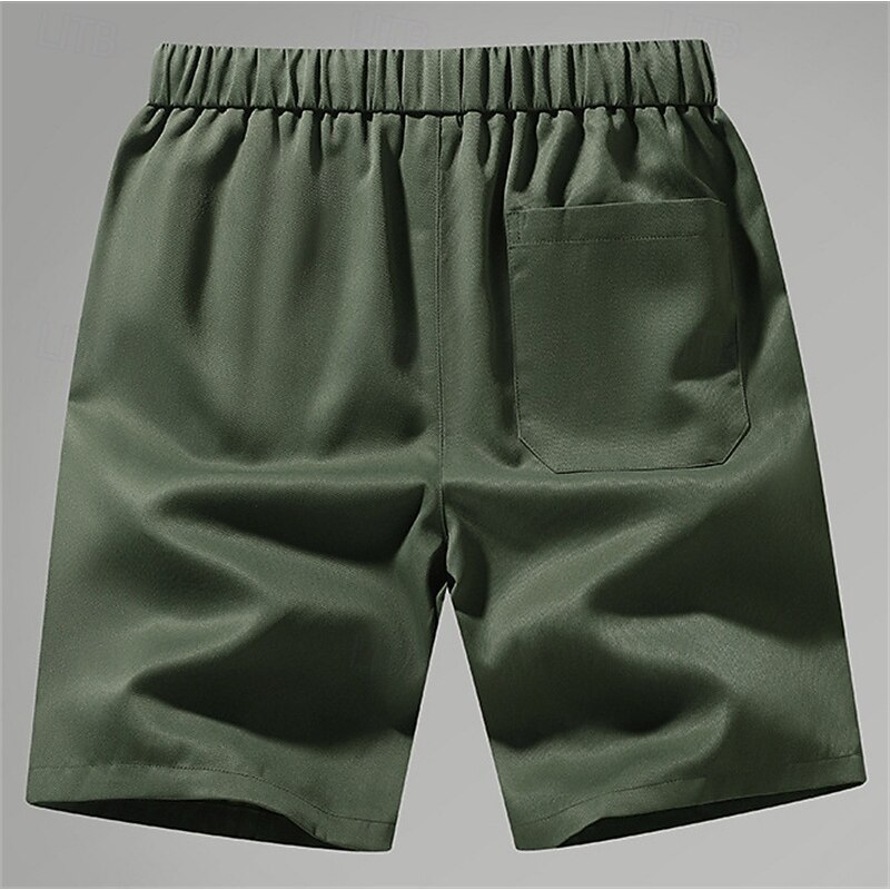 Men's Cargo Shorts Shorts Summer Shorts Zipper Pocket Multi Pocket Plain Comfort Wearable Knee Length Outdoor Sport Daily Fashion Casual Black Army Green2