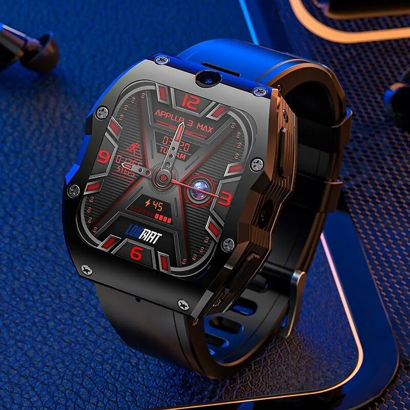 LOKMAT APPLLP 3 MAX Smart Watch 2.02 inch 4G LTE Cellular Smartwatch Phone 3G 4G Bluetooth Pedometer Call Reminder Activity Tracker Compatible with Android iOS Women Men GPS Hands-Free Calls