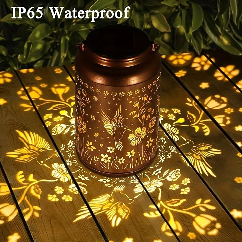 1PC Hummingbird Solar Light Outdoor Hanging Lanterns IP65 Waterproof Metal Crafts Garden Courtyard Lawn Decoration Send Friend Birthday Gift3