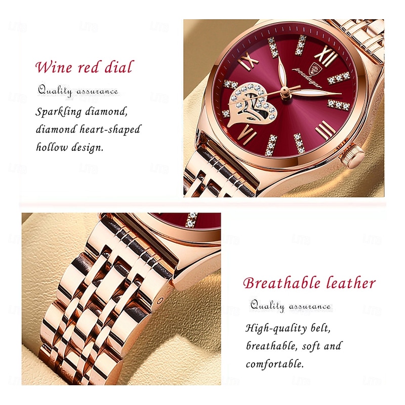 Women Quartz Watch Wrist Watch Retro Vintage Luminous Calendar Waterproof Stainless Steel Strap Watch2