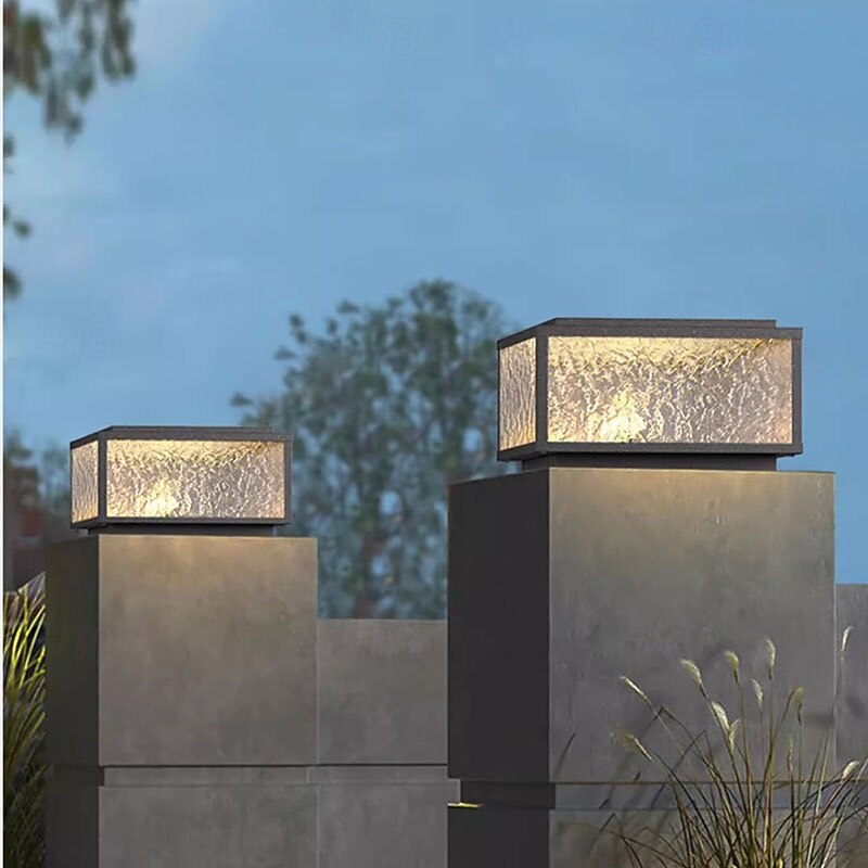 LED Outdoor Wall Light Warm White 20/25/30/40cm 1-Light Modern Pillar Light Acrylic Metal 20W Standards for Garden and Patio Posts Fence Deck Outdoor Fence Deck Cap Light 110-240V3