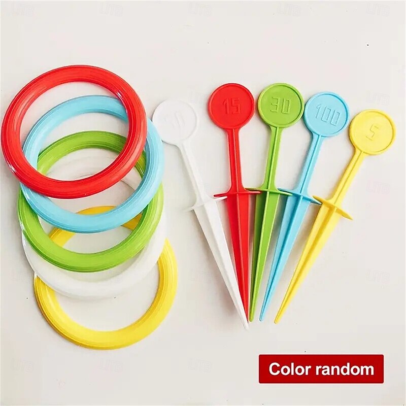 Colorful Rainbow Ring Toss Game Set for Youngsters & Adults - Durable PP Outdoor Fun for Beach Garden Lawn & Backyard - Ideal Christmas Halloween Thanksgiving Gift3