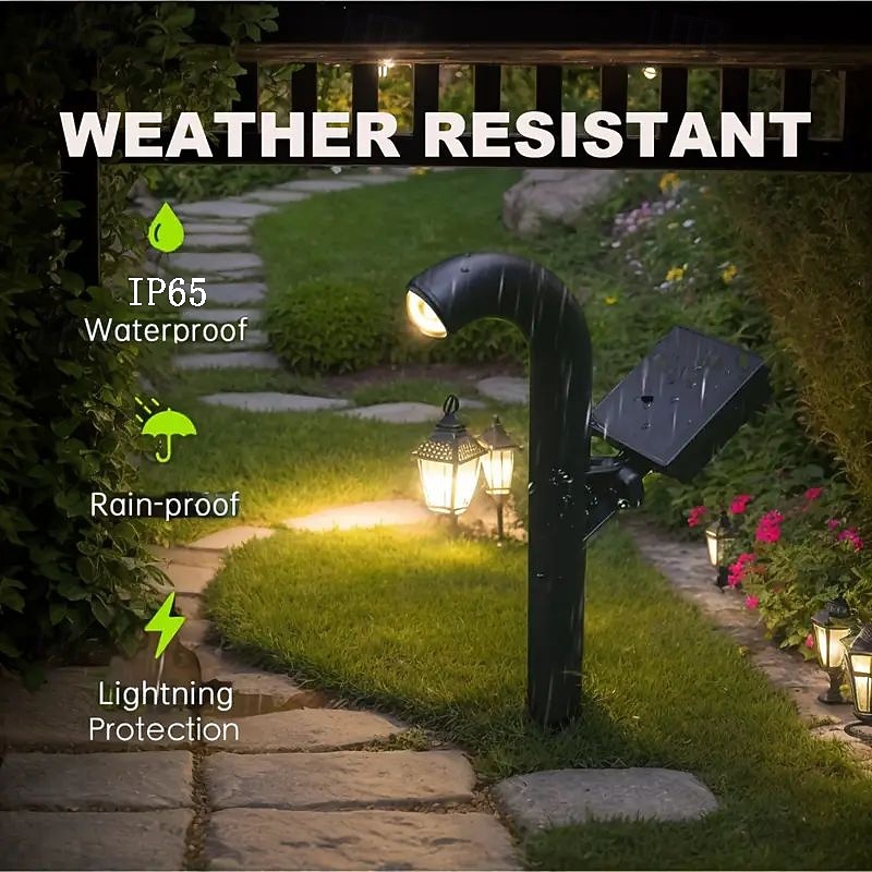 2 Pcs Outdoor Solar Pathway Lights LED Waterproof Garden Lights for Lawn Path Sidewalk Terrace Garden Lighting Landscape Lights4