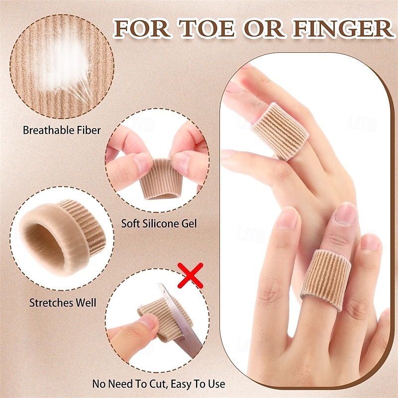 24 Pieces Toe Tubes 0 98 Inches Cushion Tube Corn Pads for Toes Sleeves Soft Gel Protectors for Cushions Corns Blisters Calluses3